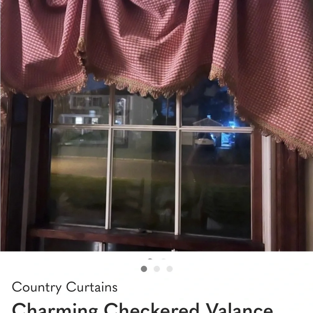 Checkered Valance in Dusty Rose